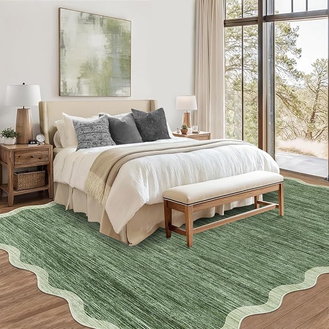 GarveeHome Scalloped Washable Area Rug 6x9 Rug - Image 3