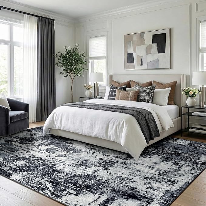 RELEANY Washable Area Rugs 6'x9' Non-Slip Modern Abstract Soft - Image 8