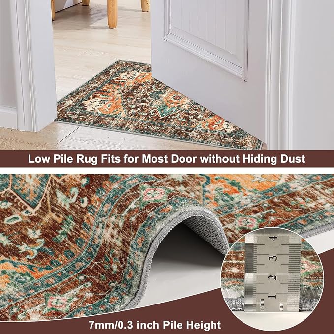 Yamaziot Washable Runner Rug, 2x5 Non-Slip Boho Vintage Hallway Rug Runner - Image 4