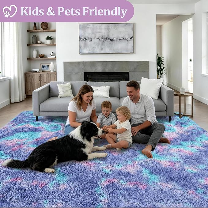 Fluffy 4x6 Area Rugs for Living Room Bedroom: Ultra Soft Shag Rug Non-Slip - Image 4