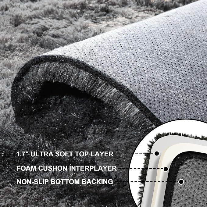 8x10 Area Rugs for Living Room, Large Fluffy Rugs for Bedroom, Fuzzy Shag Soft - Image 3