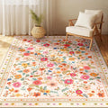 3x5 Area Rugs for Living Room Vacuum-Friendly Machine Washable Area Rug Flower by meejou