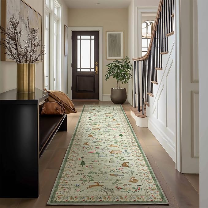 Machine Washable Kitchen Runner Rug: 2'x10' Hallway Runner Non Slip Low Pile - Image 5