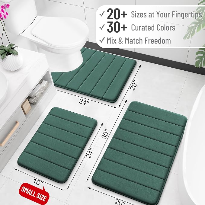 OLANLY Memory Foam Bath Mat 59x35, Super Soft Absorbent Bathroom Rugs, Quick Dry - Image 2