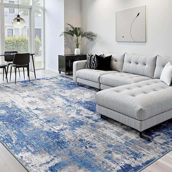 RELEANY Washable Area Rugs 6'x8' Non-Slip Modern Abstract Soft - Image 2
