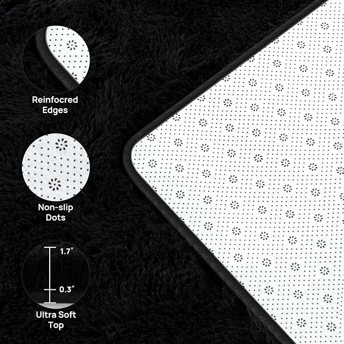 Deerhoo Large Shag Area Rugs 8 x 10, Tie-Dyed Plush Fuzzy Rugs - Image 4