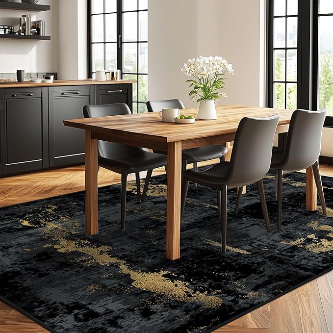 RELEANY Washable Area Rugs 6'x8' Non-Slip Modern Abstract Soft - Image 4