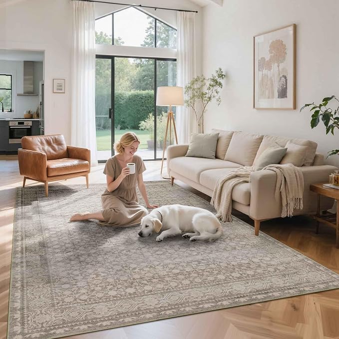 Rugxara 6x9 Washable Area Rug for Living Room, Vintage Large Boho Rugs for - Image 2