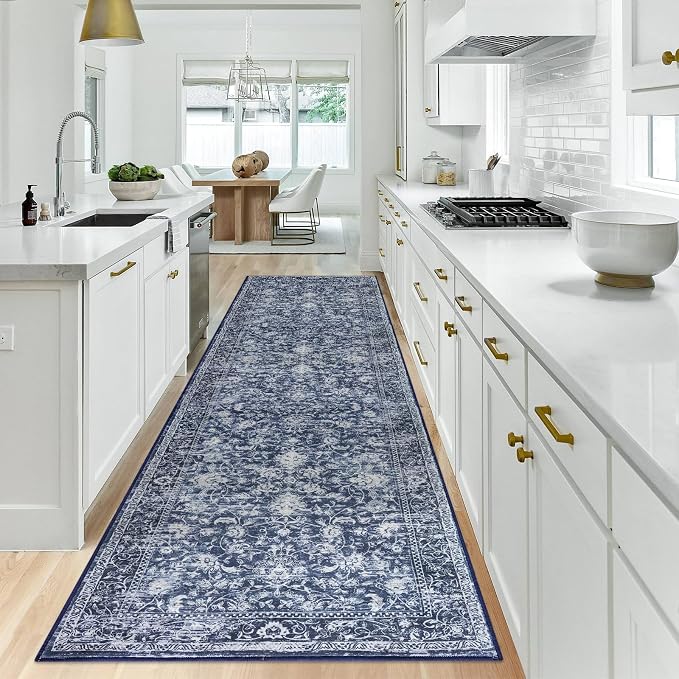 KILOCOCO Runner for Hallway 2.6x10 Runner Rug Printed Vintage Floral Washable - Image 7