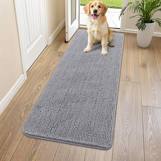Smiry Dog Door Mat for Muddy Paws 59x24, Absorbent Dirt Trapper, Non-Slip by Smiry