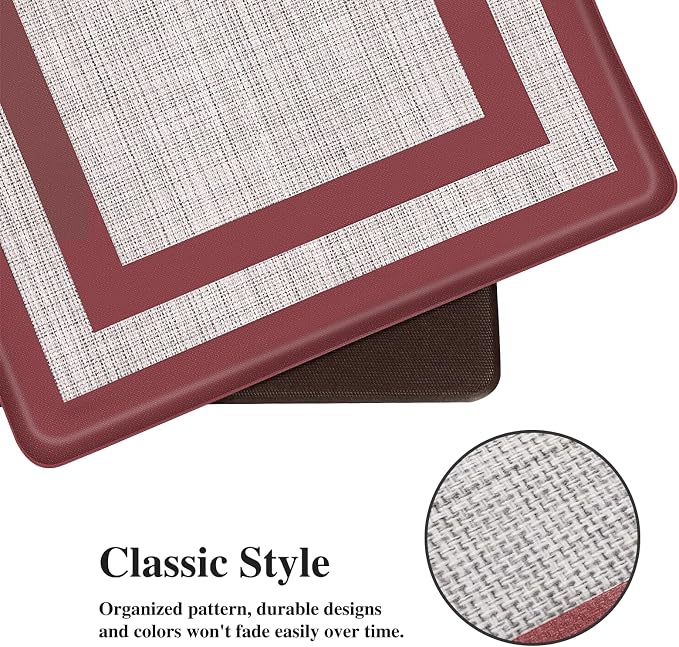 Mattitude Kitchen Mats Set of 2 Cushioned Rugs 0.47 inch Thick Anti-Fatigue Mats - Image 3