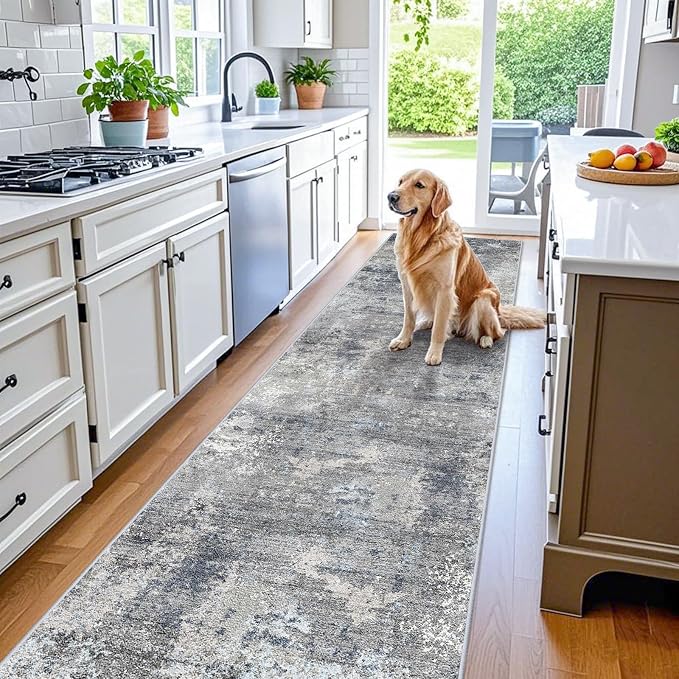 3x15 Ft Long Hallway Runner Rug Non-Slip Washable Wide Kitchen Runner | Modern by BYYVOORugsforYourHome