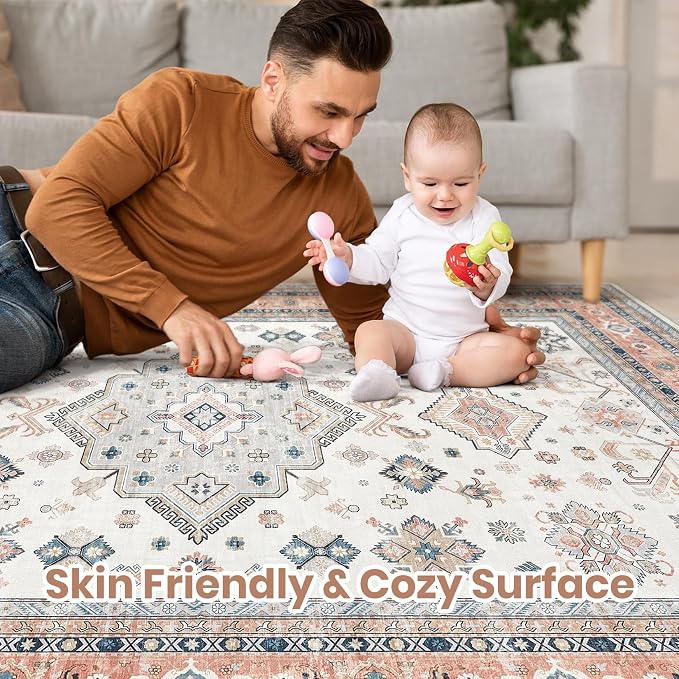 Vintage Living Room Area Rug 5x7 - Image 3