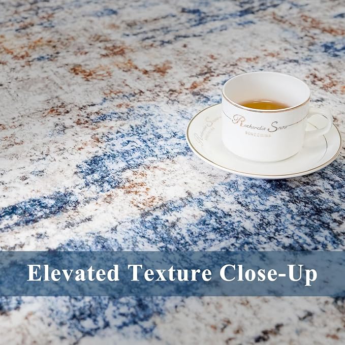 Washable 8x10 Area Rug – Modern Neutral Abstract Soft Non-Slip Stain-Resistant - Image 8