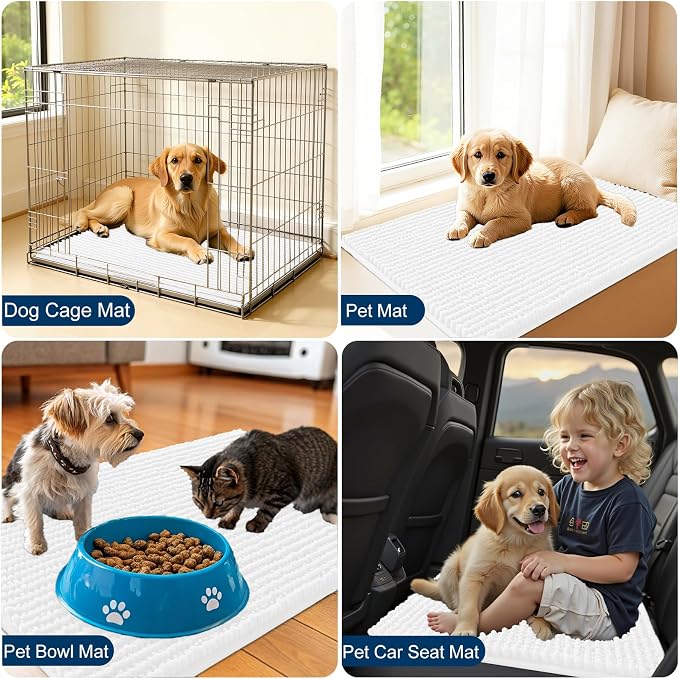 OLANLY Dog Door Mat for Muddy Paws 44x32, Ultra Absorbent Chenille Mud Doormat - Image 7