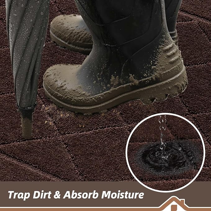 BEQHAUSE Dirt Trapper Door Mat 32" x 48", Doormat Non-Slip Entryway Rugs - Image 3