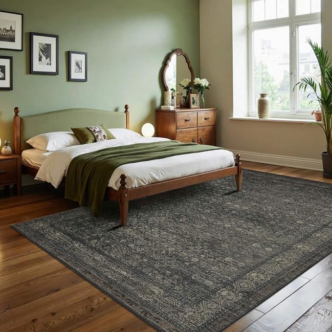 Rugxara 6x9 Washable Area Rug for Living Room, Vintage Large Boho Rugs for - Image 3