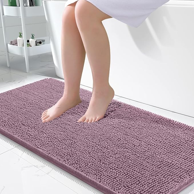 OLANLY Large Bathroom Rugs 45x27, Extra Soft Absorbent Chenille Bath Rugs by OLANLY