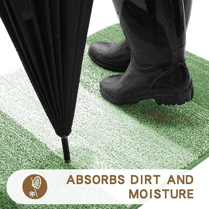Kitinjoy Indoor Outdoor Door Mat, 70x35 Non-Slip Absorbent Dirt Trapper - Image 2
