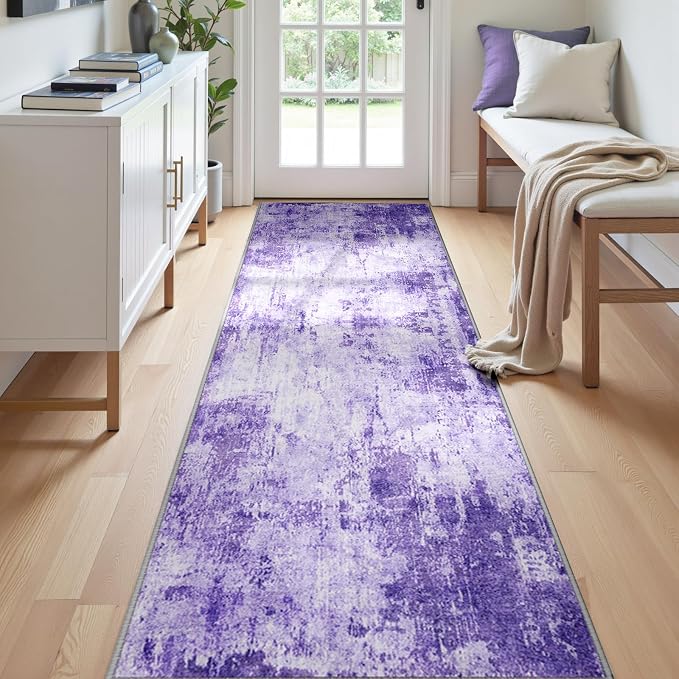 RELEANY Washable Area Rugs 2'x6' Non-Slip Modern Abstract Soft - Image 4
