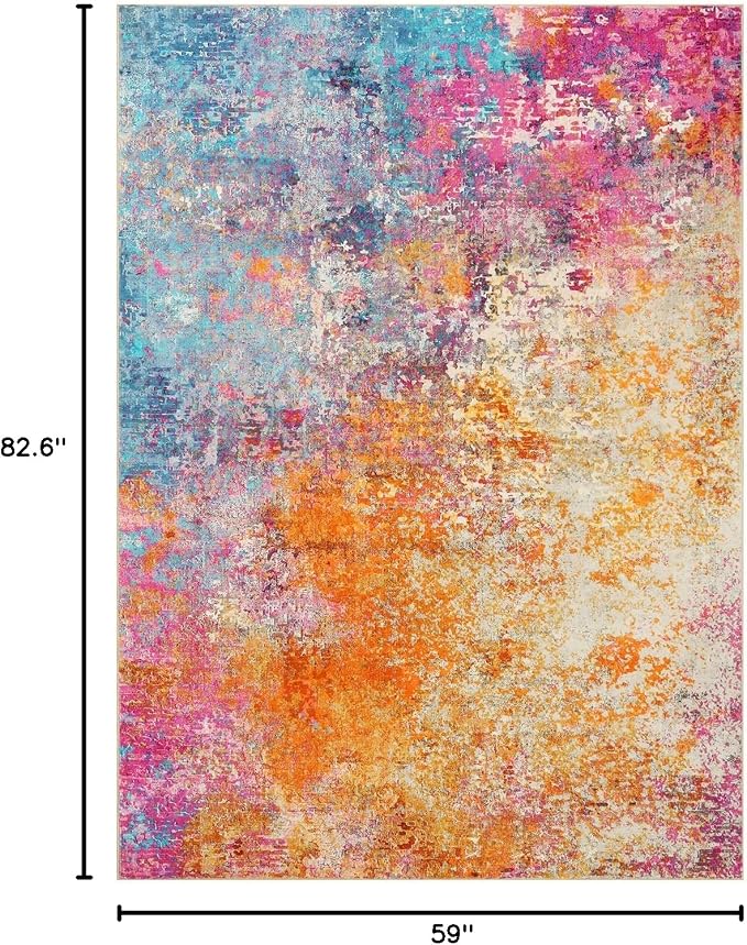 Lahome Modern Abstract Washable 5x7 Area Rugs - Image 2