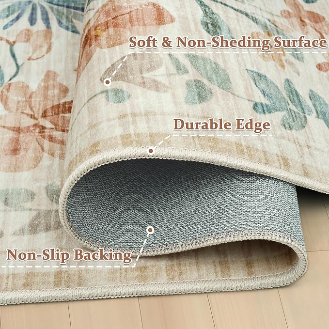 10x14 Area Rugs Washable Rug: Large Boho Living Room Rug Soft Non-Slip Low Pile - Image 7