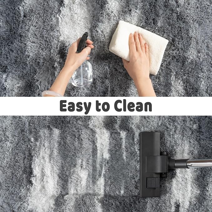 Shag Rugs for Bedroom, 4x6 Abstract Grey Soft Fuzzy Rugs for Living Room - Image 7
