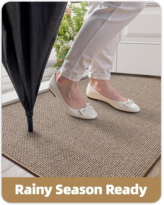 Color&Geometry Ultra Thin Indoor Door Mat 32"x48", Non Slip Rubber Backed Dirt - Image 7