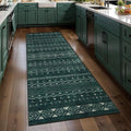 SERISSA 2x5 Kitchen Runner Rug, Washable Non-Slip Dark Green Boho Rug, Soft by SERISSAHomeDecorCollection