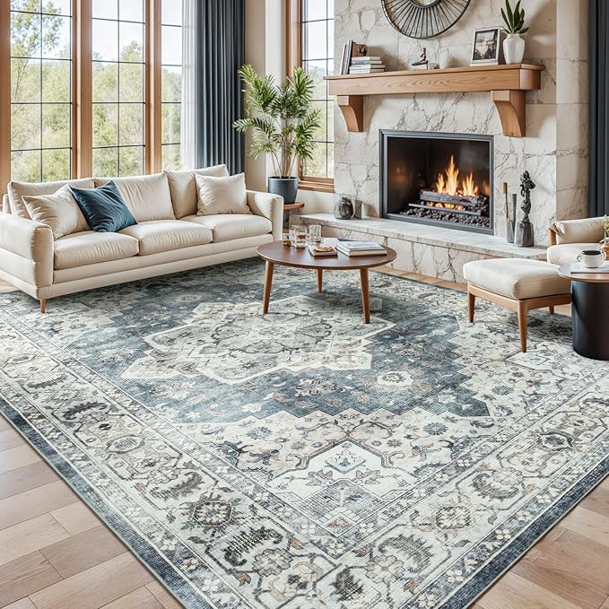 Lessymo Washable Area Rug for Living Room, 10x14 Large Rugs - Image 9