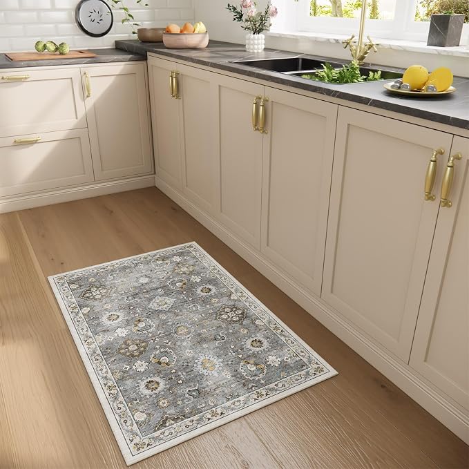 Machine Washable Small Rugs for Entryway: Door Mat Indoor Entrance 2x3 Boho - Image 4