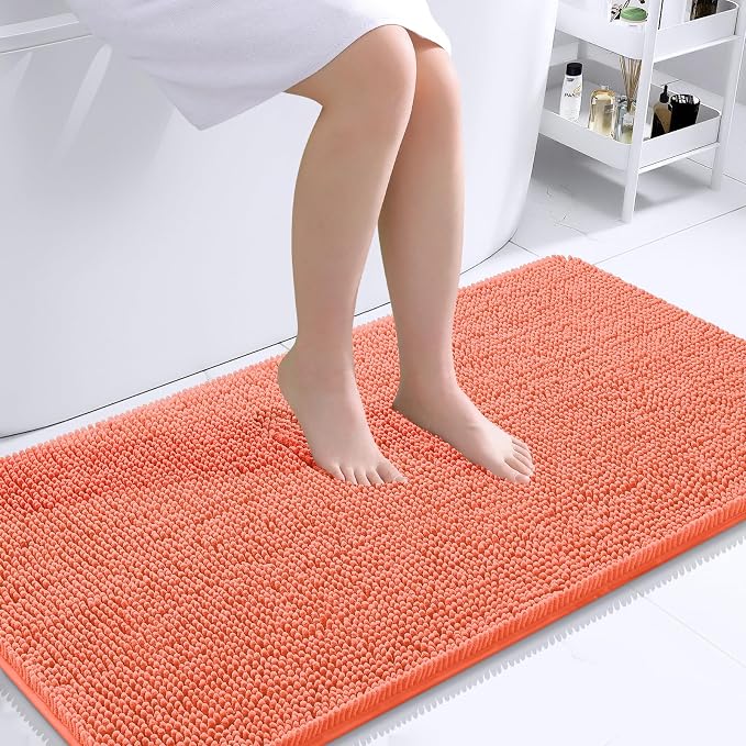 OLANLY Large Bathroom Rugs 40x24, Extra Soft Absorbent Chenille Bath Rugs by OLANLY