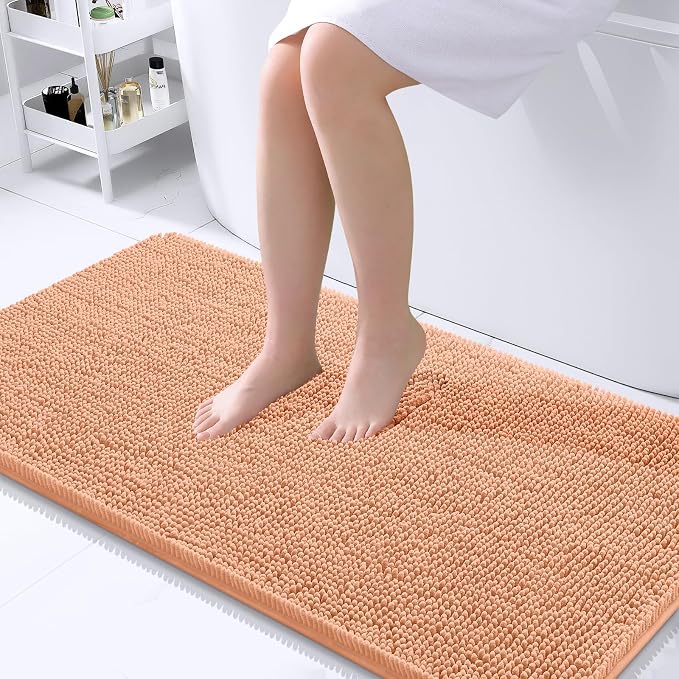OLANLY Large Bathroom Rugs 40x24, Extra Soft Absorbent Chenille Bath Rugs by OLANLY
