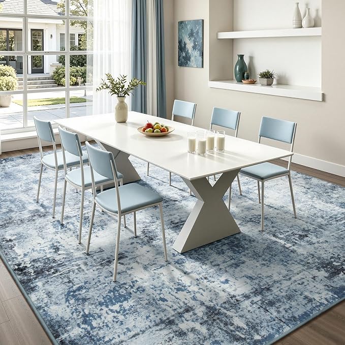 Rugflix 8x10 Area Rugs for Living Room, Washable Large Rug Stain-Resistant Low - Image 3