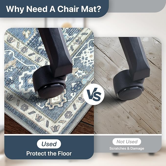 36"x60" Office Chair Mat for Hardwood Tile Floor, Under Desk Carpet Protector - Image 5