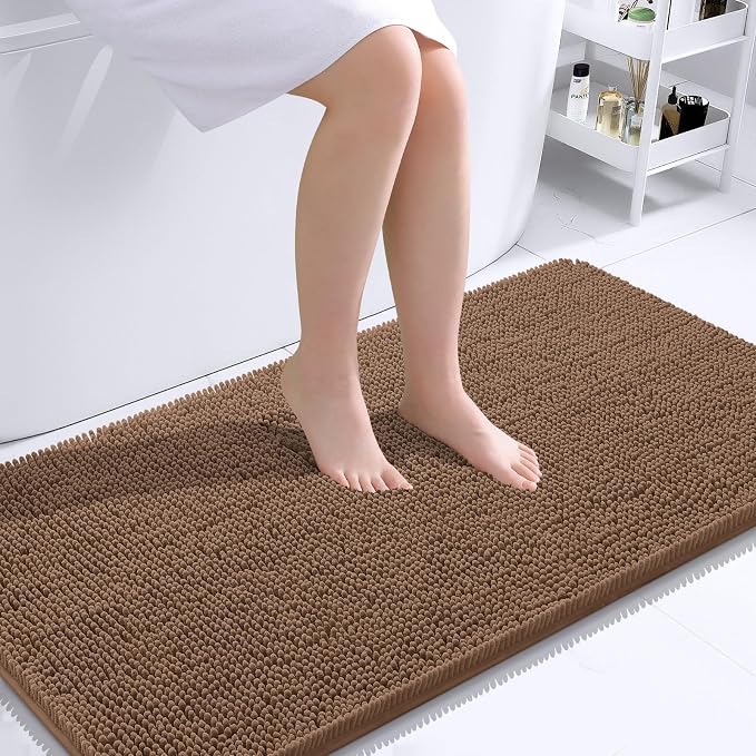 OLANLY Bathroom Runner Rugs 44x24, Extra Soft Absorbent Chenille Bath Rugs by OLANLY