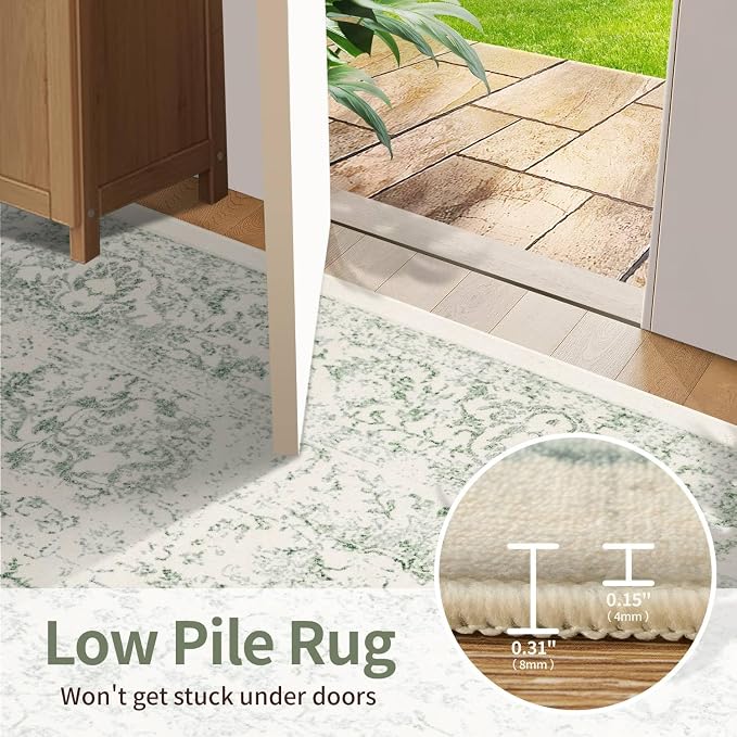 Rugxara 5X7 Washable Area Rug for Living Room, Vintage Large Boho Rugs for - Image 7