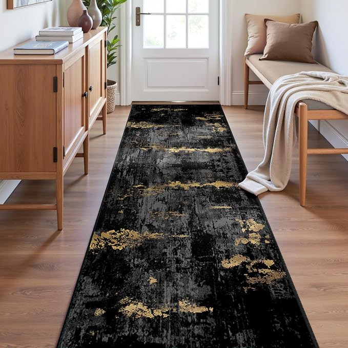 RELEANY Washable Area Rugs 2'x8' Non-Slip Modern Abstract Soft - Image 2
