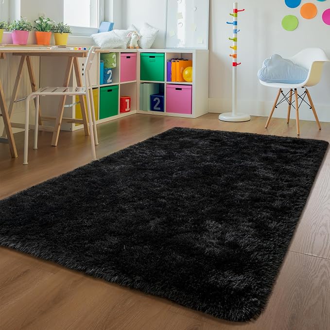 Andecor Soft Fluffy Bedroom Rugs, 6 x 9 Feet Indoor Shaggy Plush Area Rug - Image 2