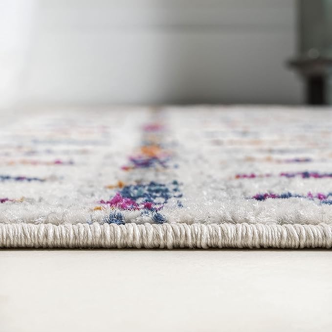 JONATHAN Y Boho Vintage Diamond Cream/Multi Indoor Area Rug 5X8 ft, Moroccan - Image 10