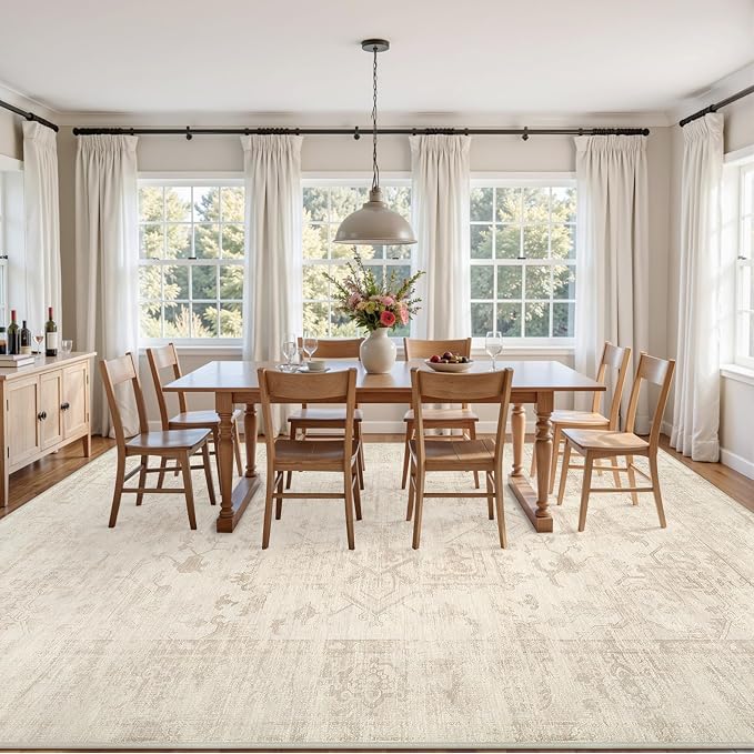 3x5 Area Rugs for Living Room: Vintage Boho Neutral Washable Rug Indoor Soft - Image 9
