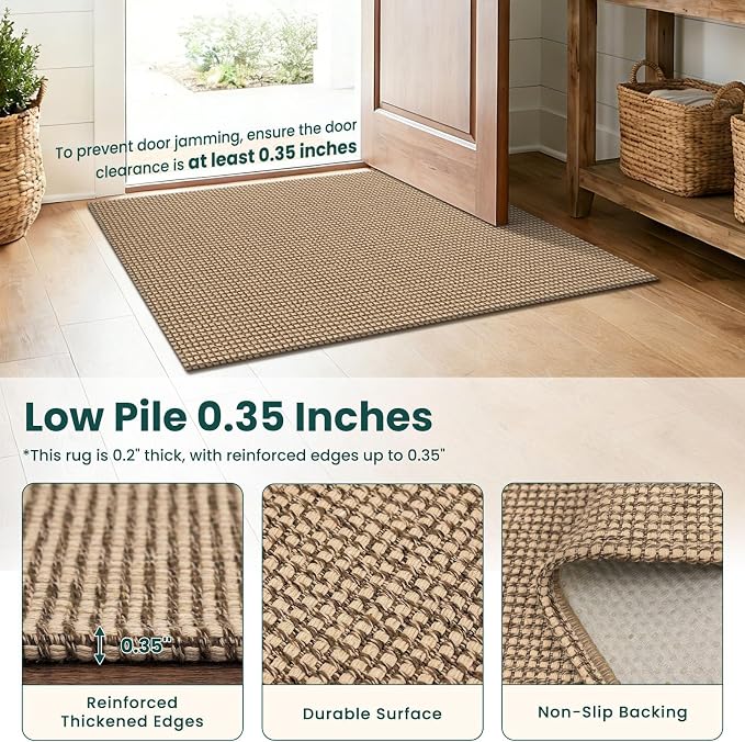 KOZYFLY Washable Area Rug 5x7 ft Rubber Backed Non Slip Rugs - Image 4