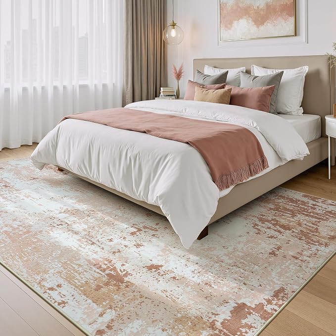 5x7 Area Rugs, Neutral Machine Washable Rugs - Image 8