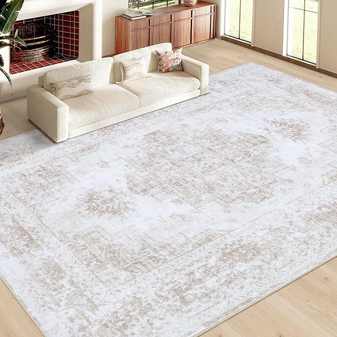 XLUEZ Area Rug 10x12 Living Room Rug, Machine Washable Vintage Distressed - Image 2