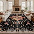 RELEANY Area Rugs Large 10'x12' Washable Non-Slip, Floral Vintage Distress by RELEANY