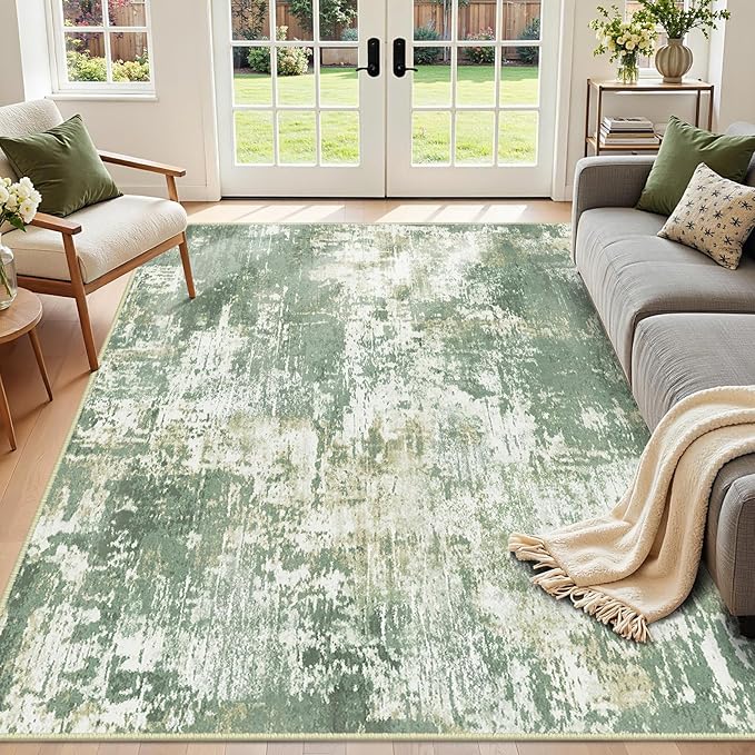 RELEANY Washable Area Rugs 8'x10' Non-Slip Modern Abstract Soft - Image 2