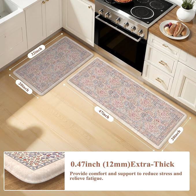 Collive Anti Fatigue Mats for Kitchen Floor, Cushioned Comfort Kitchen Rugs - Image 2