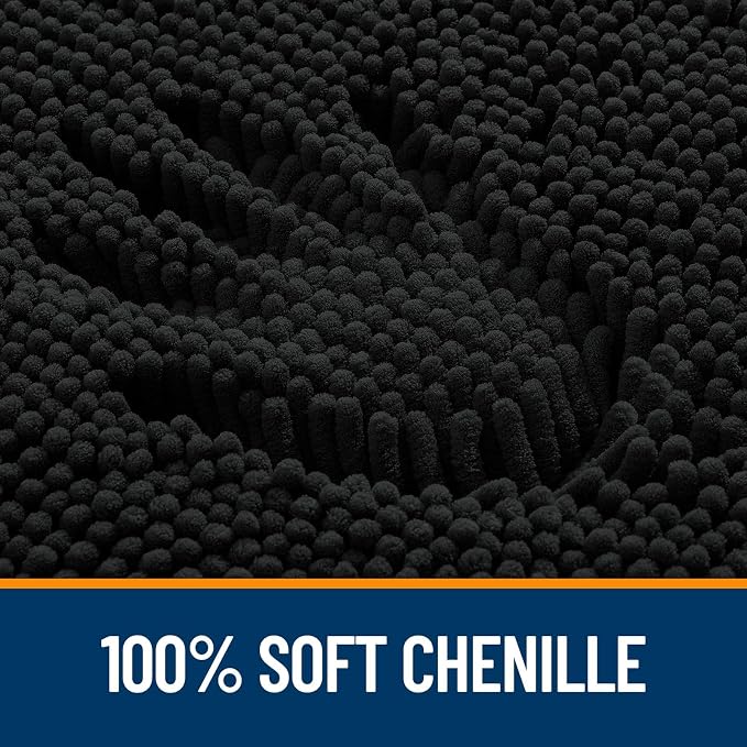 OLANLY Toilet Rugs U-Shaped 24x24, Extra Soft Absorbent Chenille Contour - Image 3