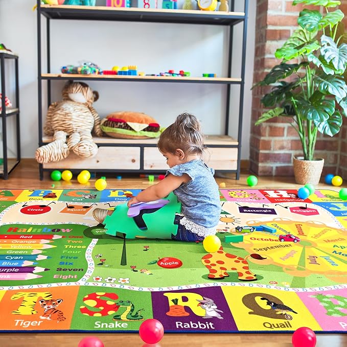 Kids Rugs for Playroom Washable, Educational and Fun Learning Rugs - Image 2