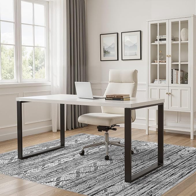 Nakagishi 5x7 Area Rugs Living Room: Washable Large Neutral Soft Rug Stain - Image 8